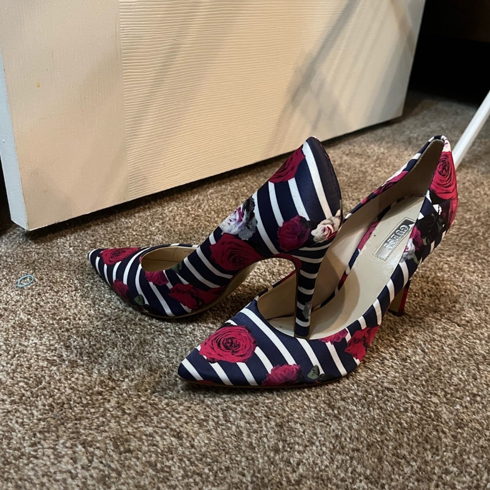 Floral/ striped heels